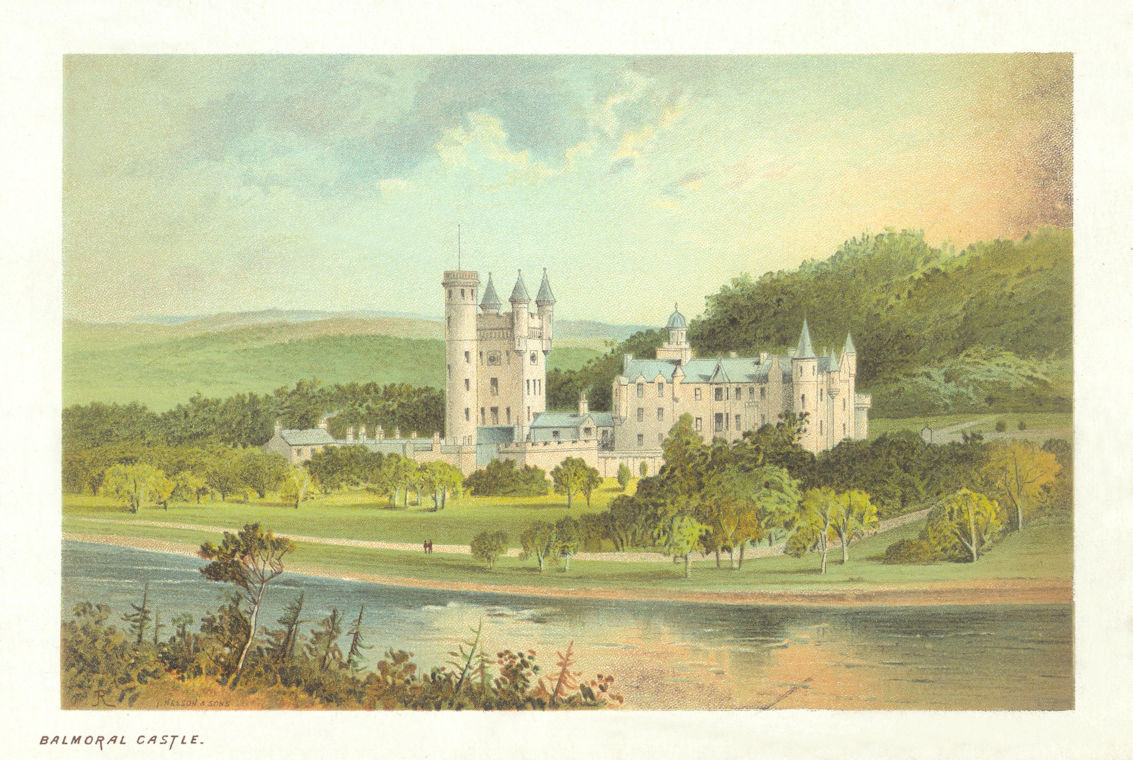 Associate Product Balmoral Castle. Scotland antique chromolithograph 1891 old print