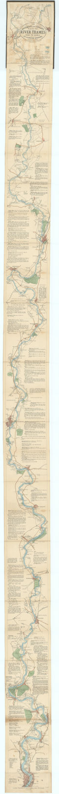 Associate Product The Oarsman's & Angler's Map of the River Thames 135x9cm Leporello REYNOLDS 1881