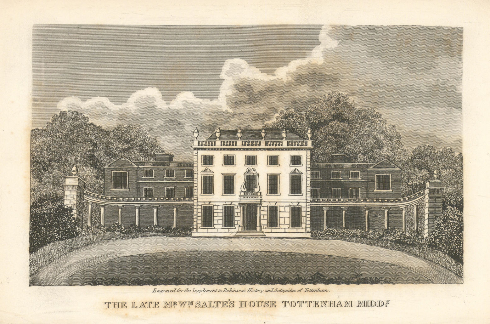 William Salte/de la Haize House, Tottenham High Road north of Lordship Lane 1840