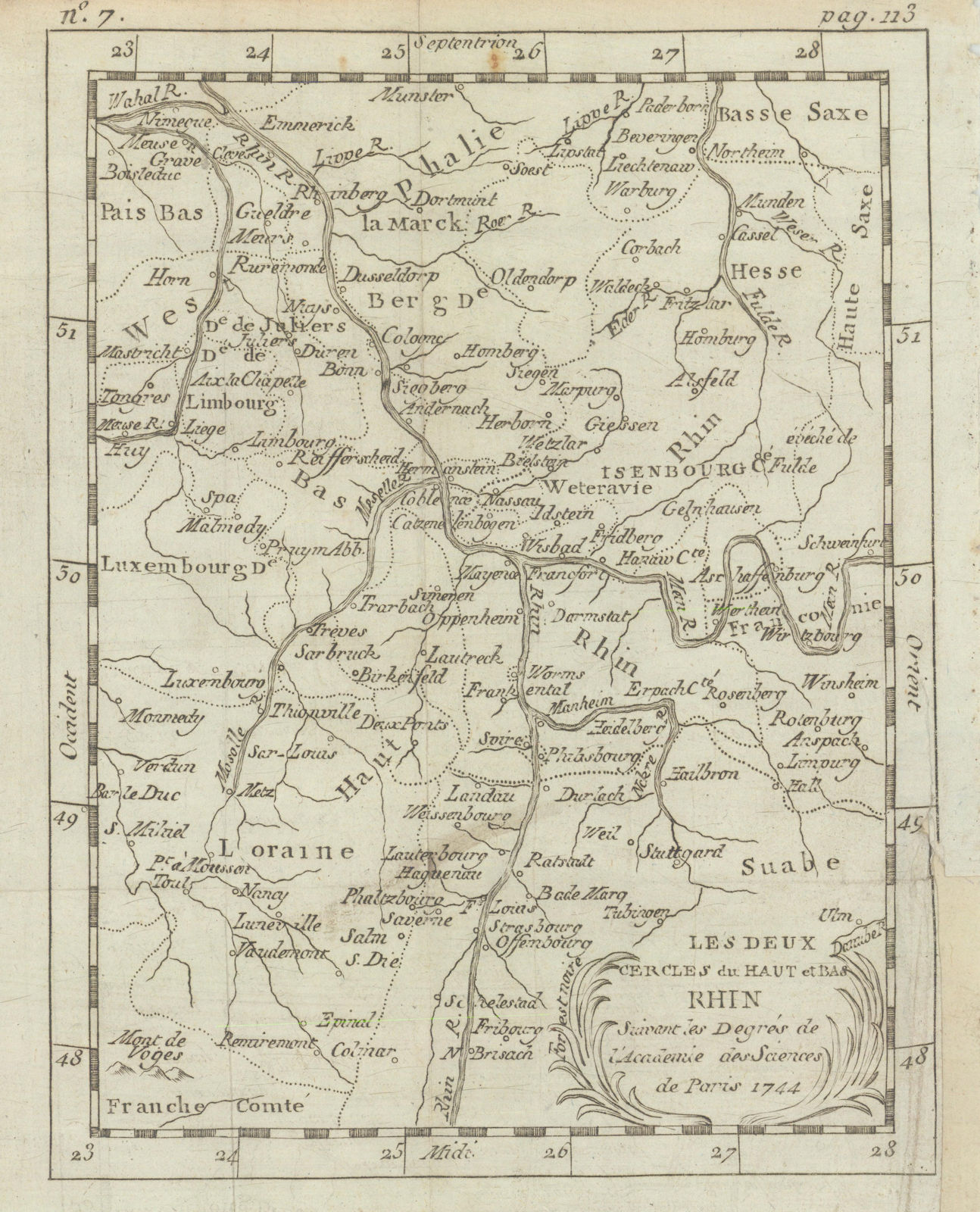 Les Deux Cercles du Haut et Bas Rhin… Rhine valley. BUFFIER c1818 old map