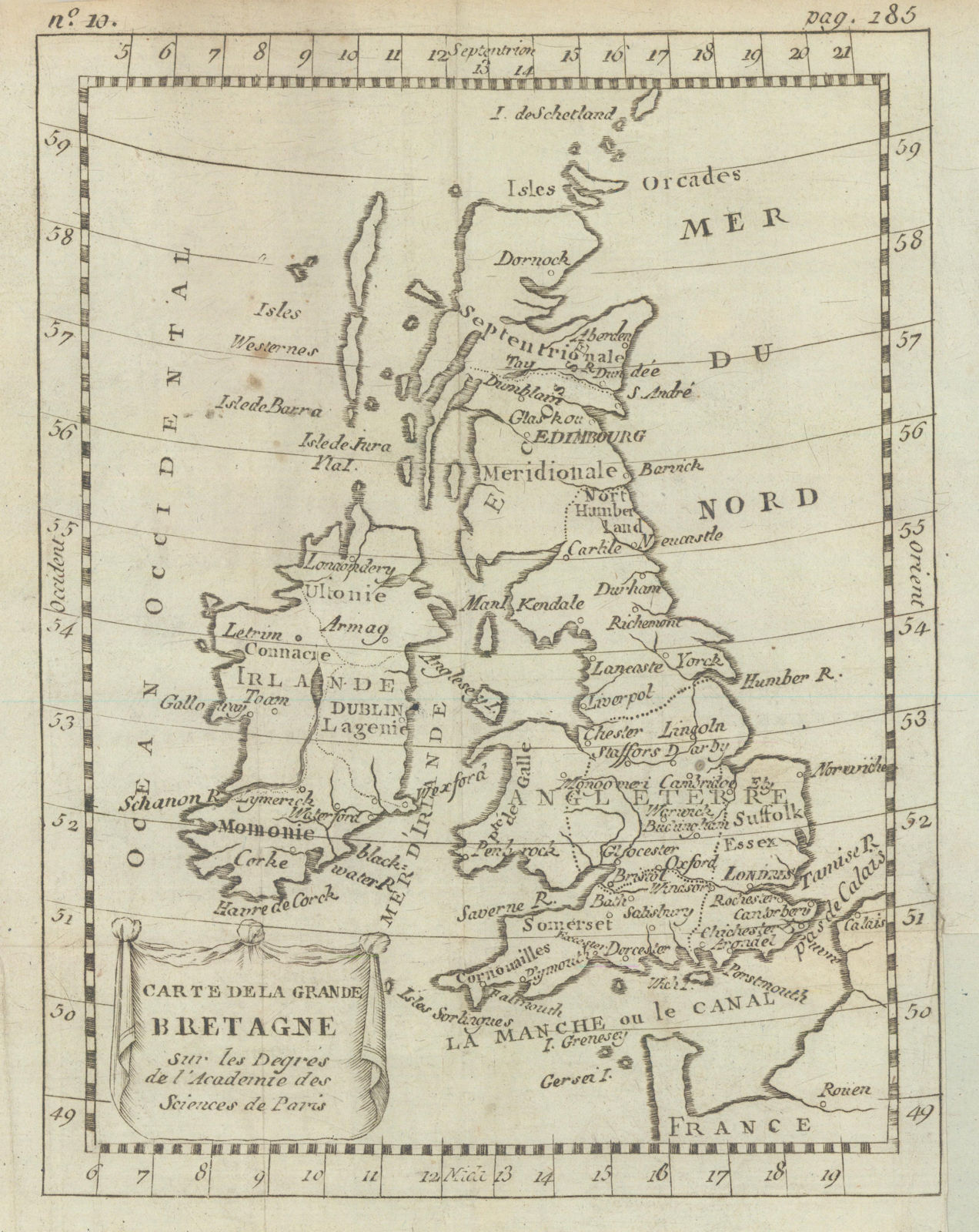 Carte de la Grande Bretagne. British Isles. BUFFIER c1818 old antique map