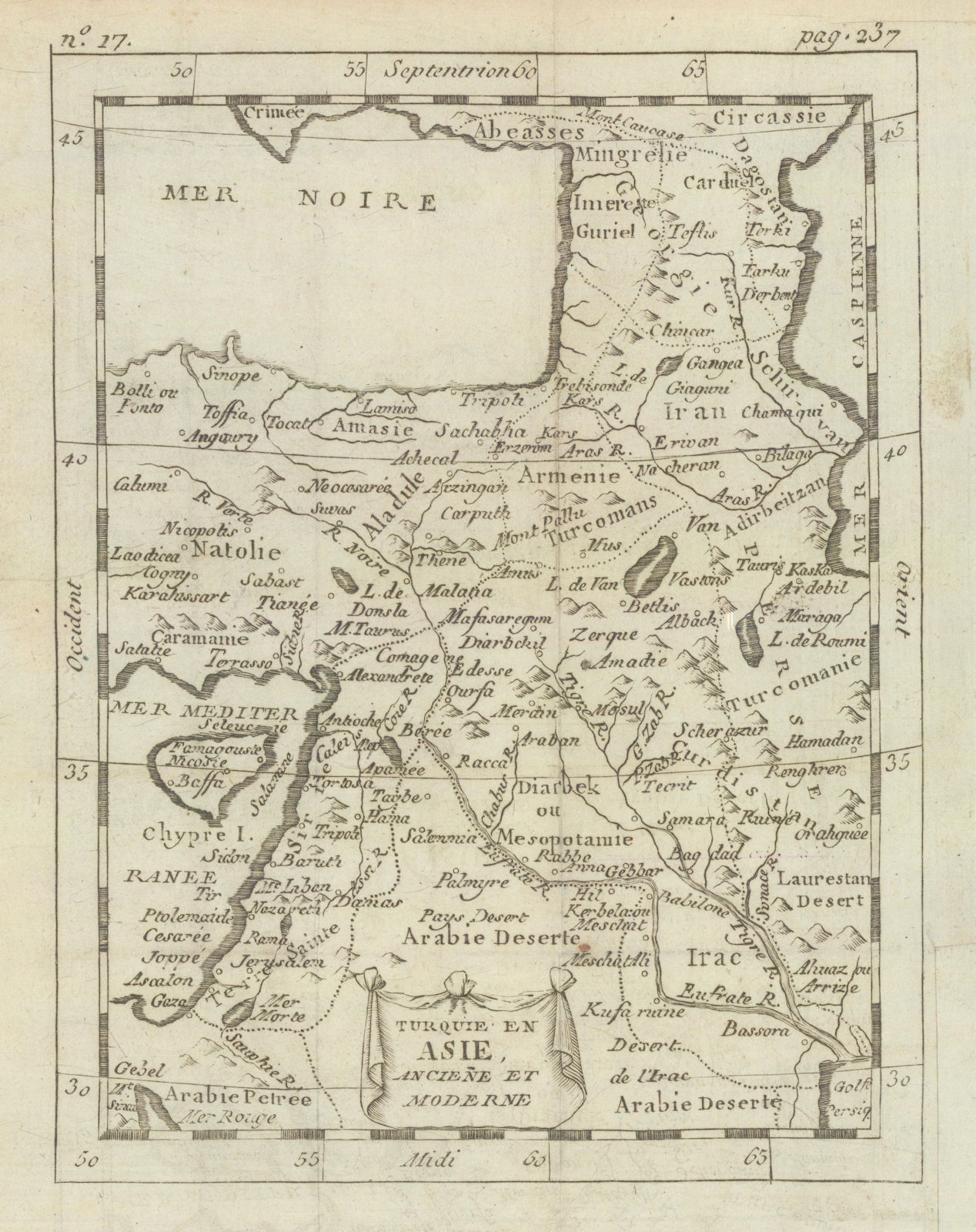 Turquie en Asie. Turkey in Asia. Caucasus Levant Iraq. BUFFIER c1818 old map