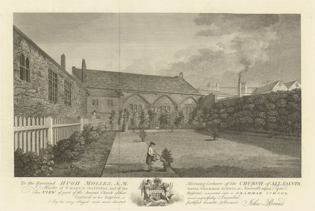 St. Mary's Hospital & the Royal Grammar School, Newcastle upon Tyne 1789 print