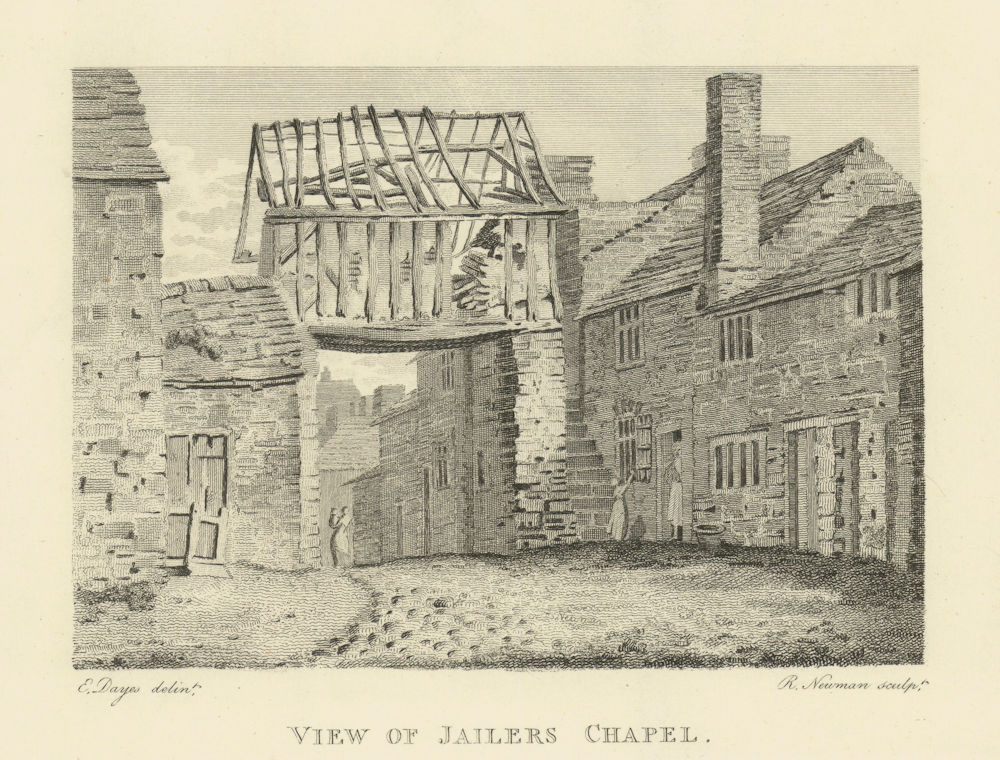 View of Jailers chapel, Ashton-under-Lyne, Lancashire. Aikin 1795 old print