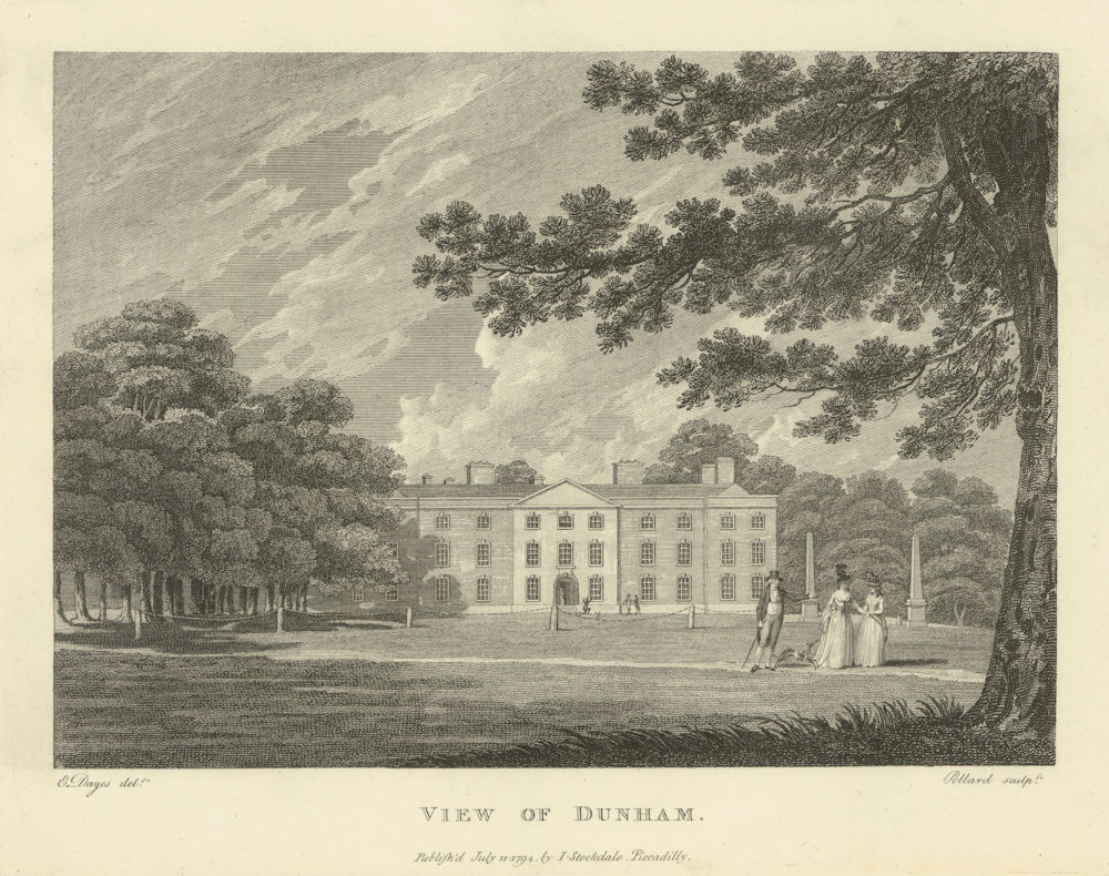 View of Dunham Massey Hall, Cheshire. Aikin 1795 old antique print picture
