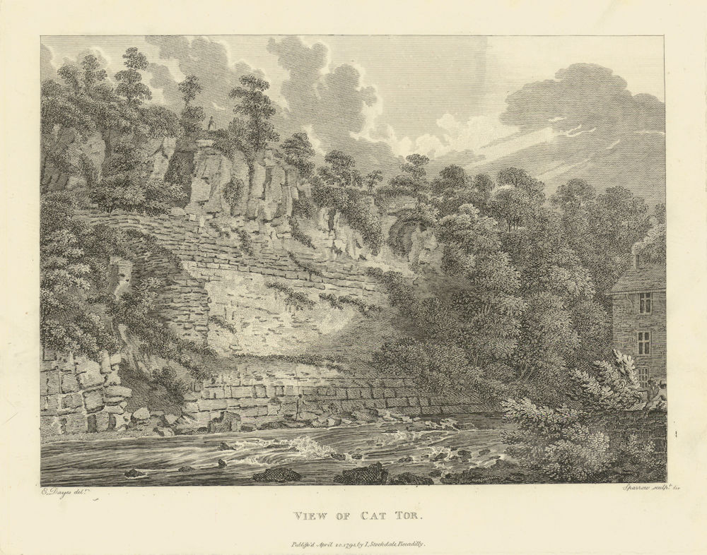 View of Cats Tor, Peak District. Aikin 1795 old antique vintage print picture