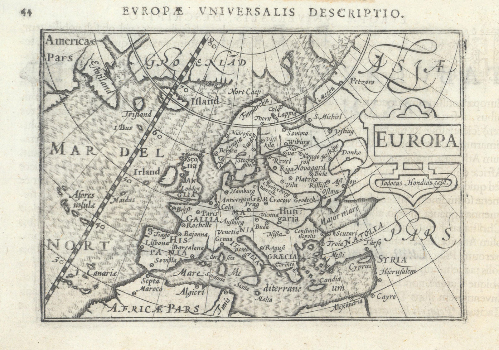 Europae Universalis / Europa by Bertius / Langenes / Hondius. Europe 1603 map