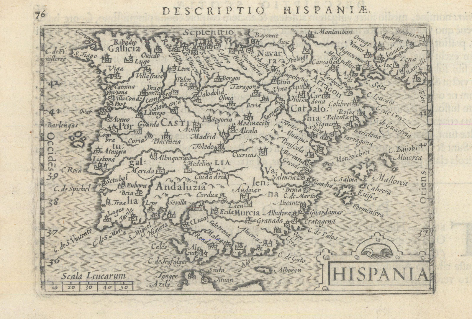 Hispaniae / Hispania by Bertius / Langenes. Iberia. Spain & Portugal 1603 map