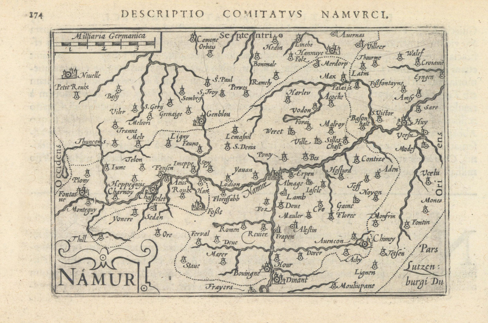 Comitatus Namurci / Namur by Bertius / Langenes. The County of Namur 1603 map