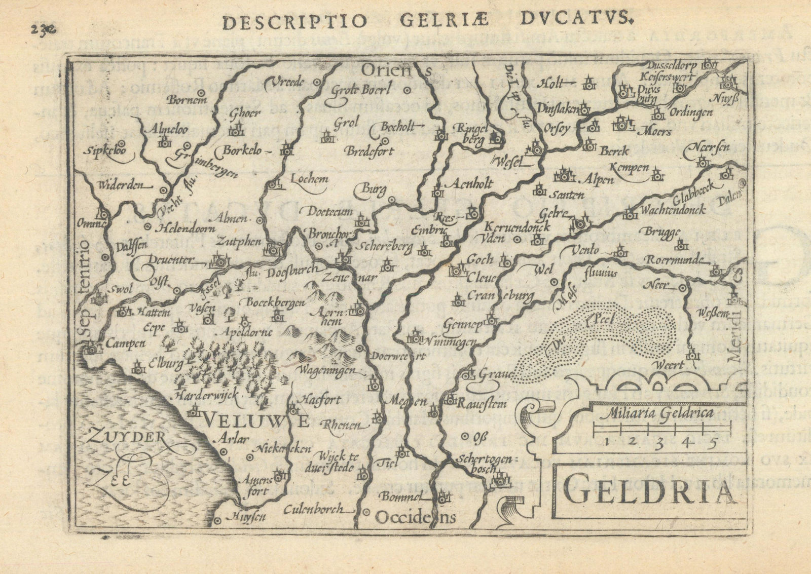 Gelriae Ducatus / Geldria by Bertius / Langenes. Duchy of Geulders 1603 map