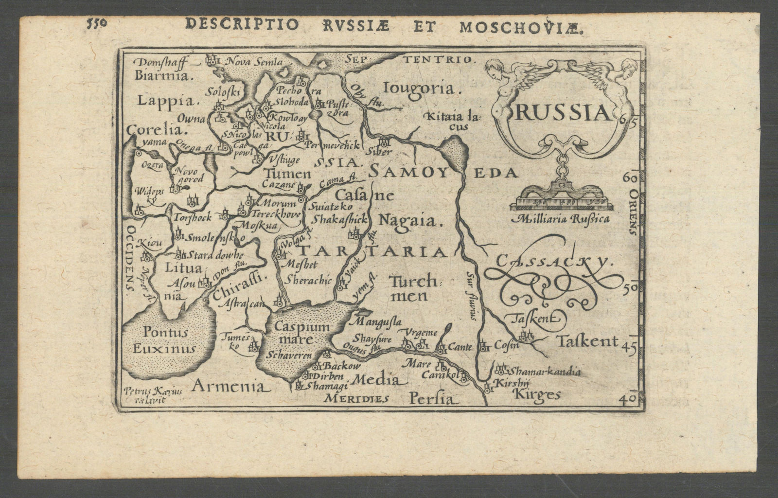 Russiae et Moschoviae / Russia by Bertius / Langenes. Russia & Moscovy 1603 map