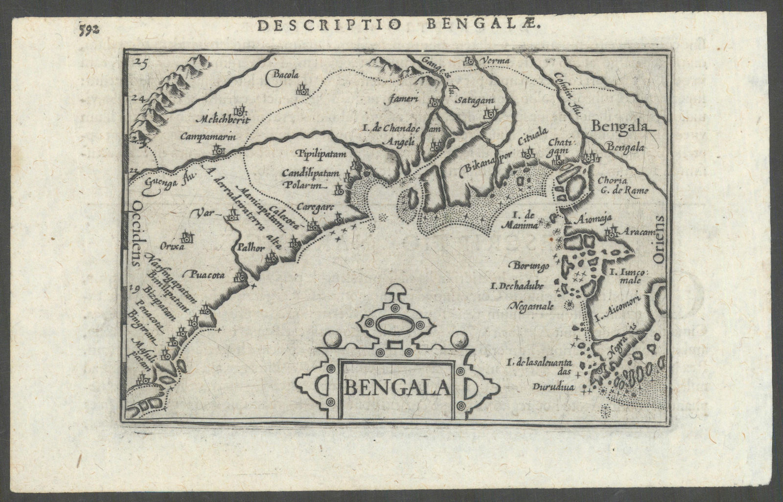 Bengalae / Bengala by Bertius / Langenes. Bay of Bengal. Bangladesh 1603 map