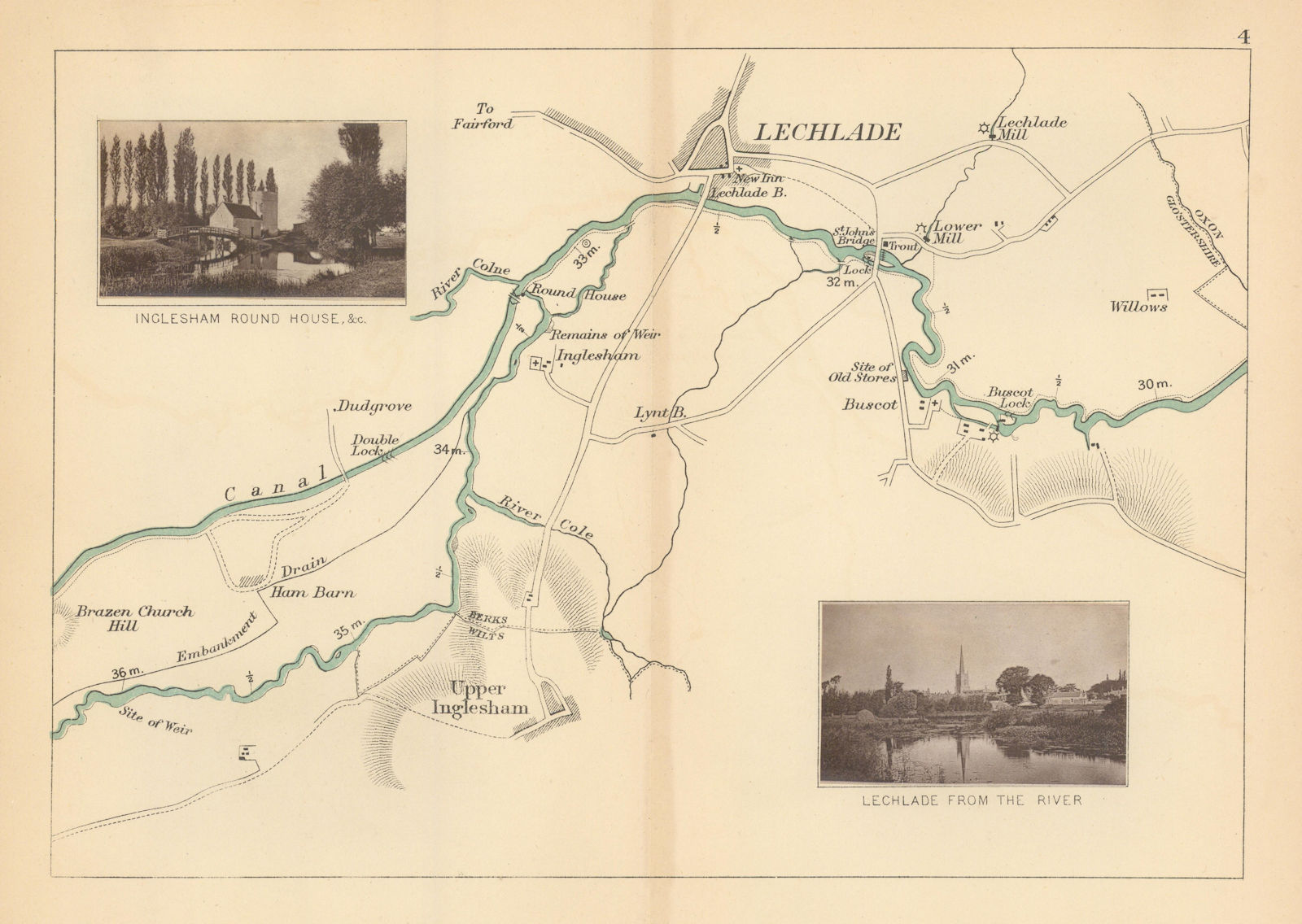 Associate Product RIVER THAMES - Upper Inglesham - Lechlade. Round House. TAUNT 1887 old map