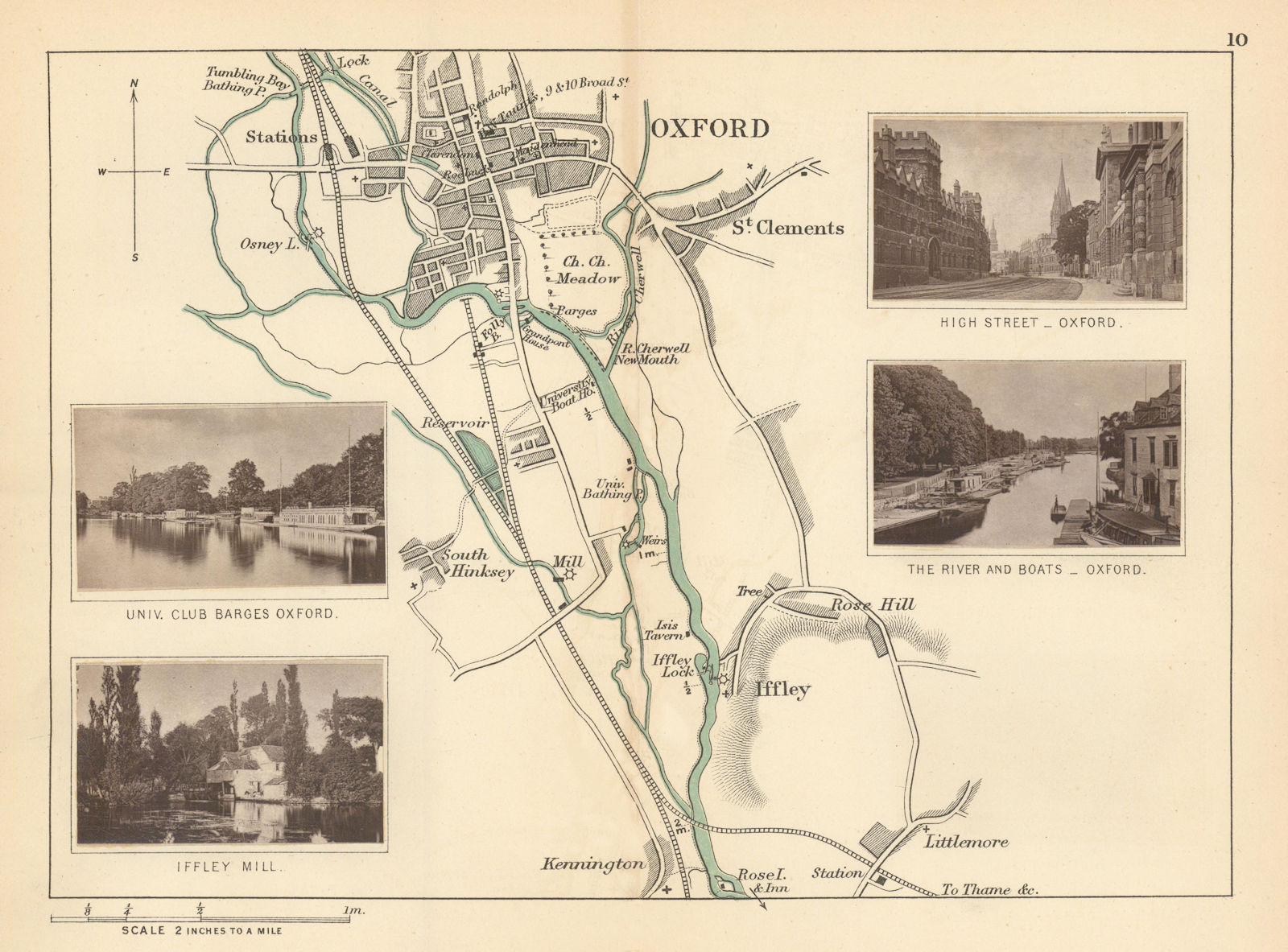 Associate Product RIVER THAMES Oxford South Hinksey Iffley Kennington Littlemore. TAUNT 1887 map