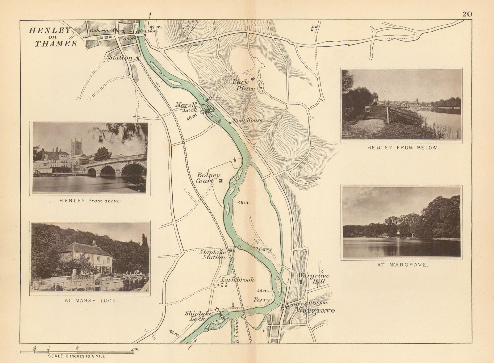 Associate Product RIVER THAMES - Wargrave - Henley-on-Thames. Marsh Lock. TAUNT 1887 old map