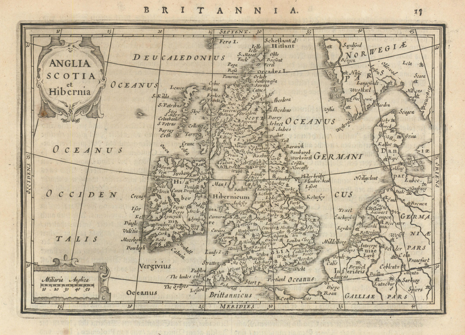 Anglia, Scotia et Hibernia by Johannes Janssonius. British Isles 1631 old map