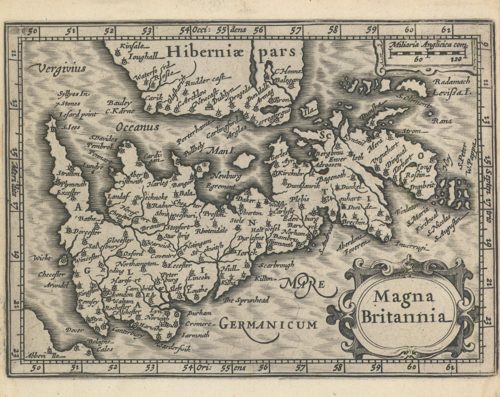 Associate Product Magna Britannia by Pertus Bertius. Great Britain 1639 old antique map chart