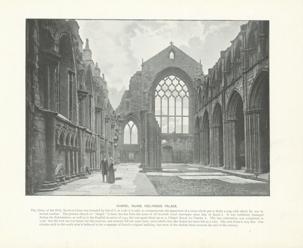 Associate Product Chapel ruins, Holyrood Palace. Scotland 1900 old antique vintage print picture