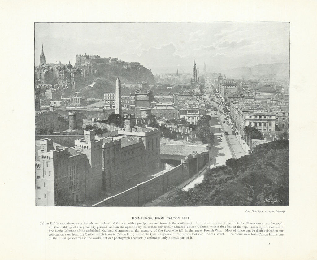 Associate Product Edinburgh, from Calton Hill. Scotland 1900 old antique vintage print picture