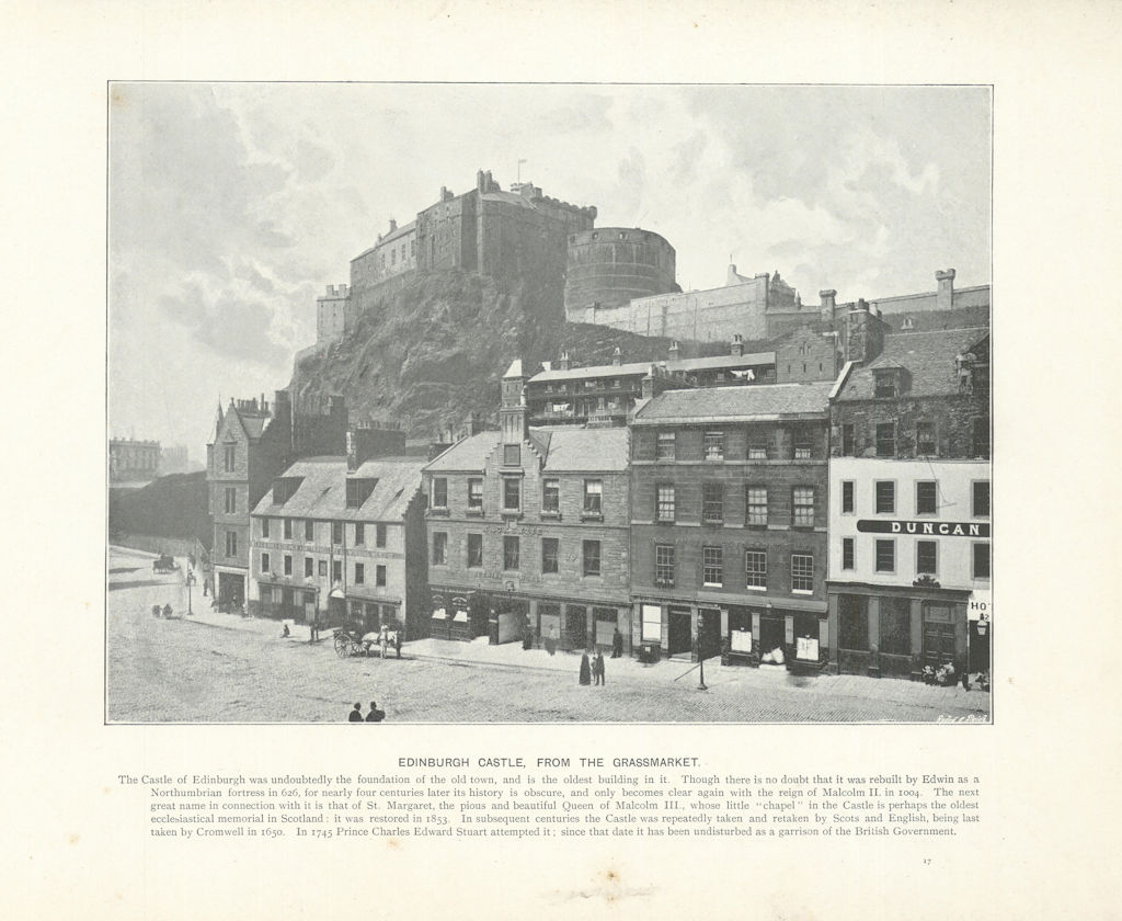 Associate Product Edinburgh Castle, from the Grassmarket. Scotland 1900 old antique print