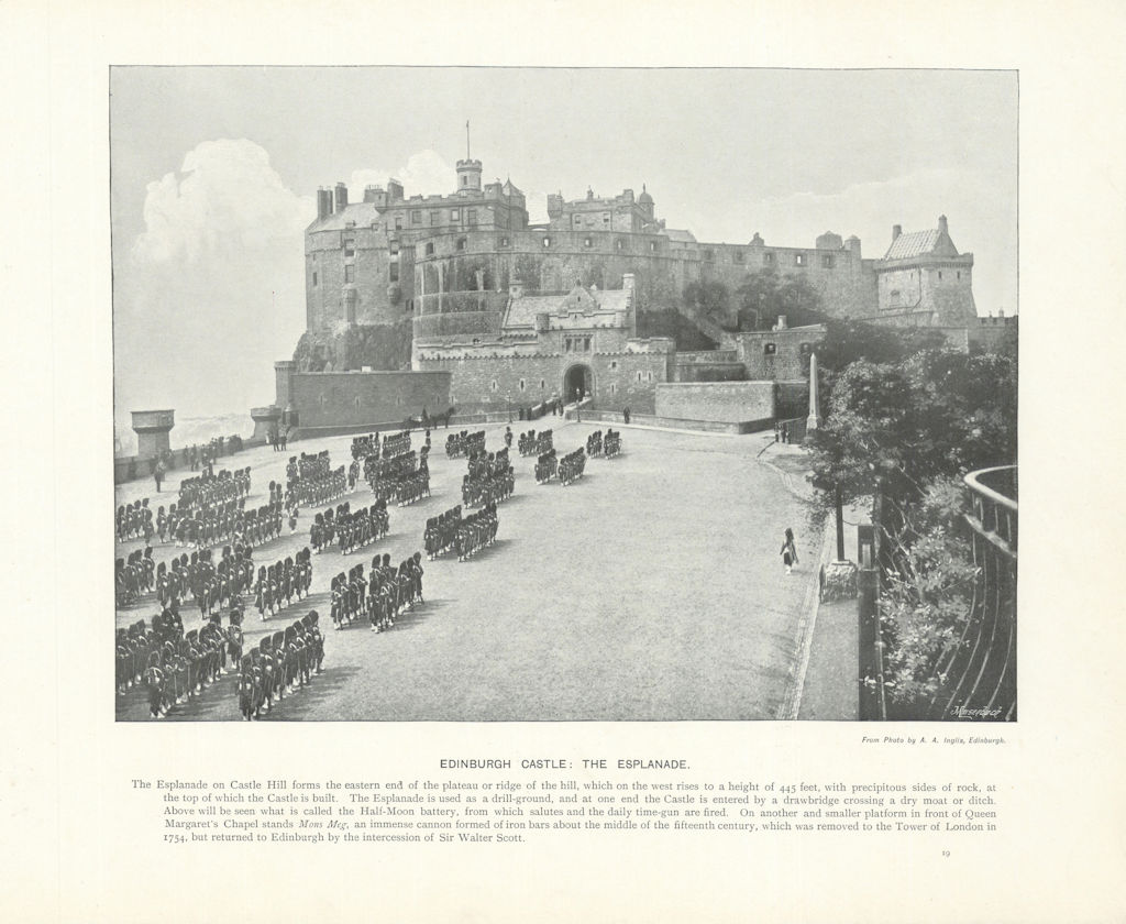 Associate Product Edinburgh Castle: the Esplanade. Scotland 1900 old antique print picture