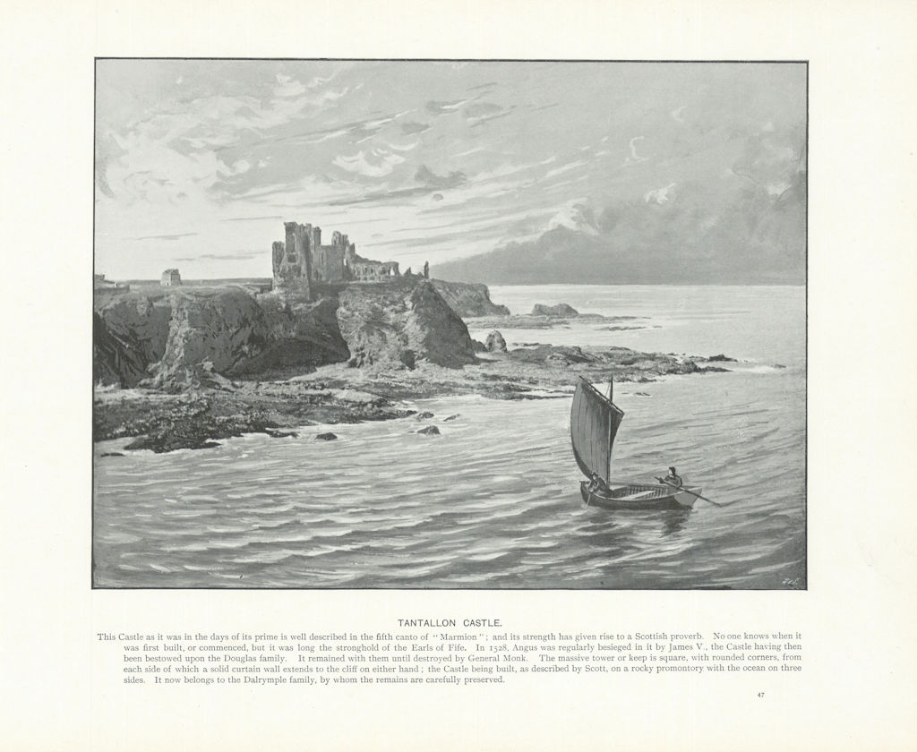 Associate Product Tantallon Castle. Scotland 1900 old antique vintage print picture