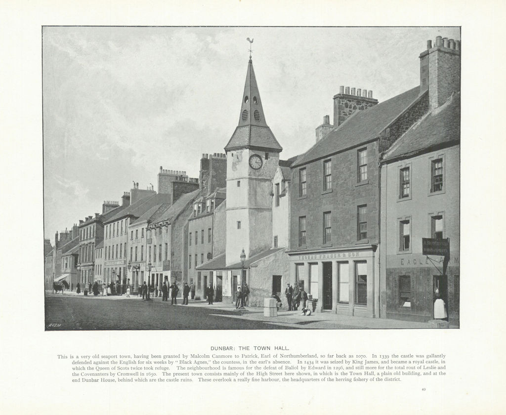 Associate Product Dunbar: the Town Hall. Scotland 1900 old antique vintage print picture