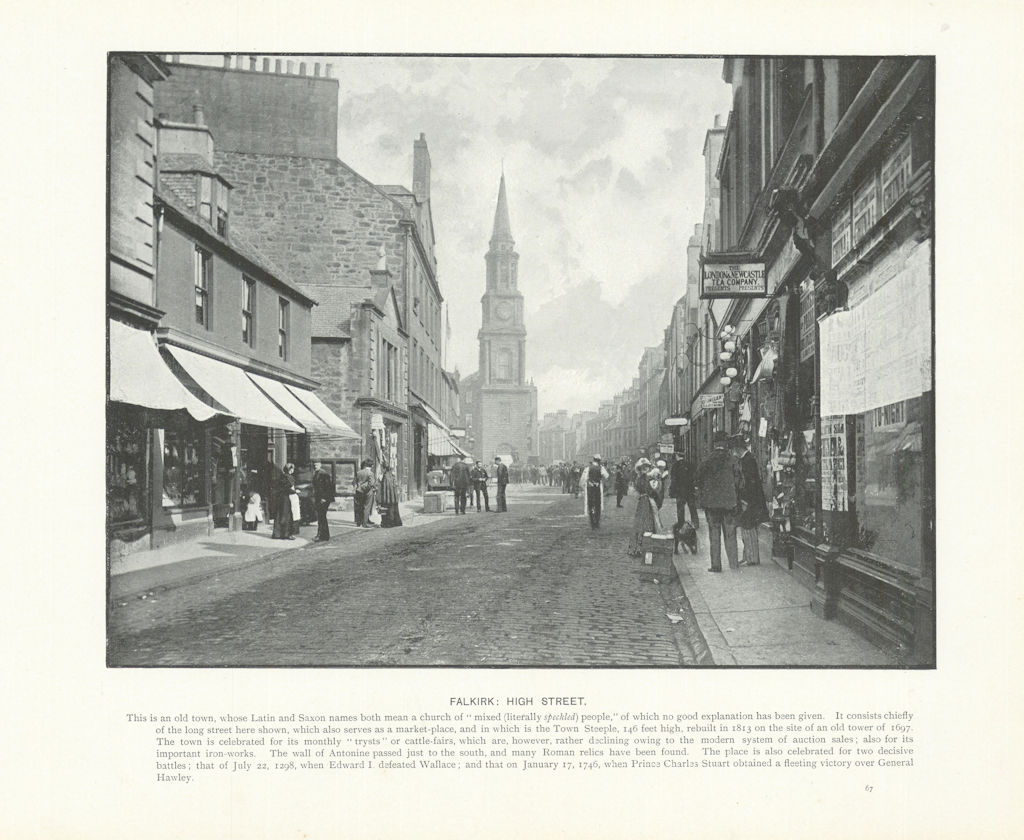 Associate Product Falkirk: High Street. Scotland 1900 old antique vintage print picture