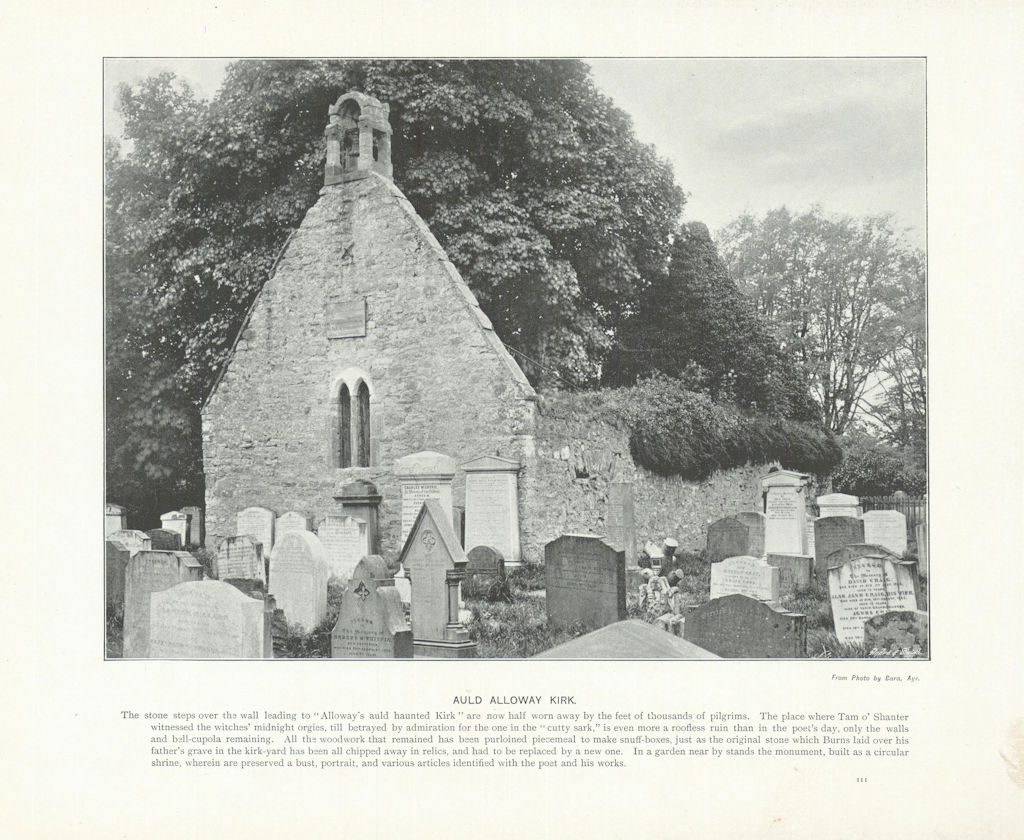 Associate Product Auld Alloway Kirk. Scotland 1900 old antique vintage print picture