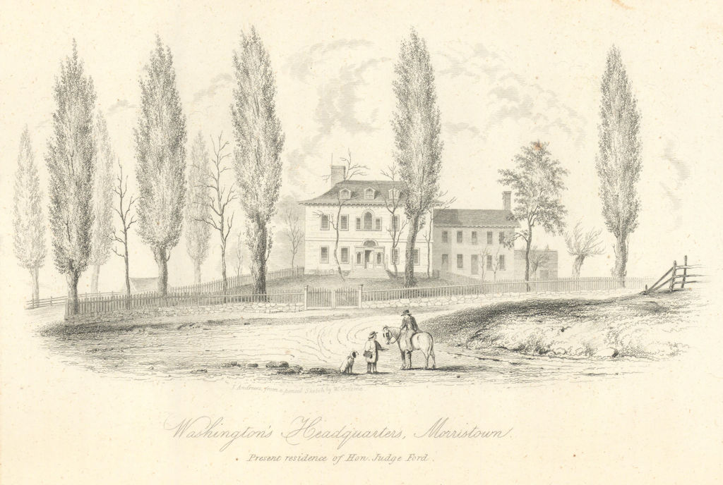 Ford Mansion / Washington's Headquarters, Morristown, New Jersey 1843 print