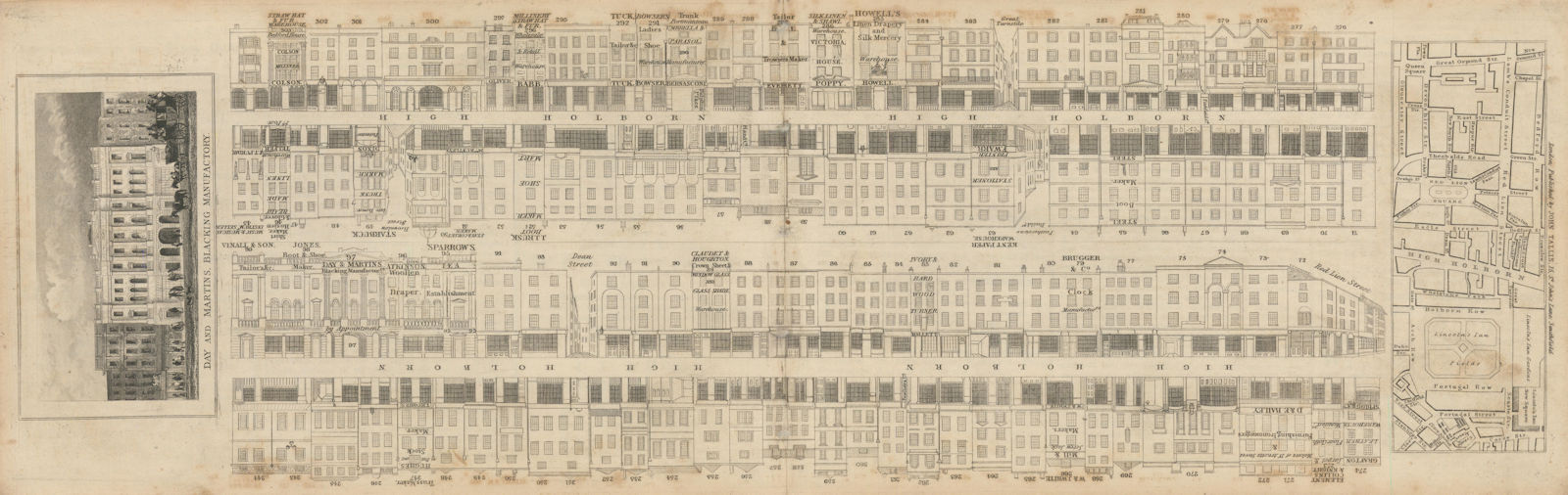 Tallis London Street View #11 High Holborn (#3 Centre East) 1838 old map