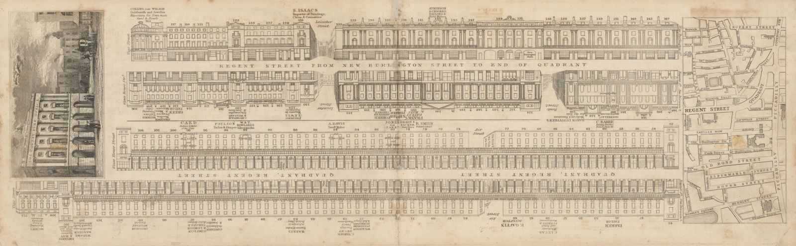 Tallis London Street View #12 Regent Street (South / Quadrant) 1838 old map