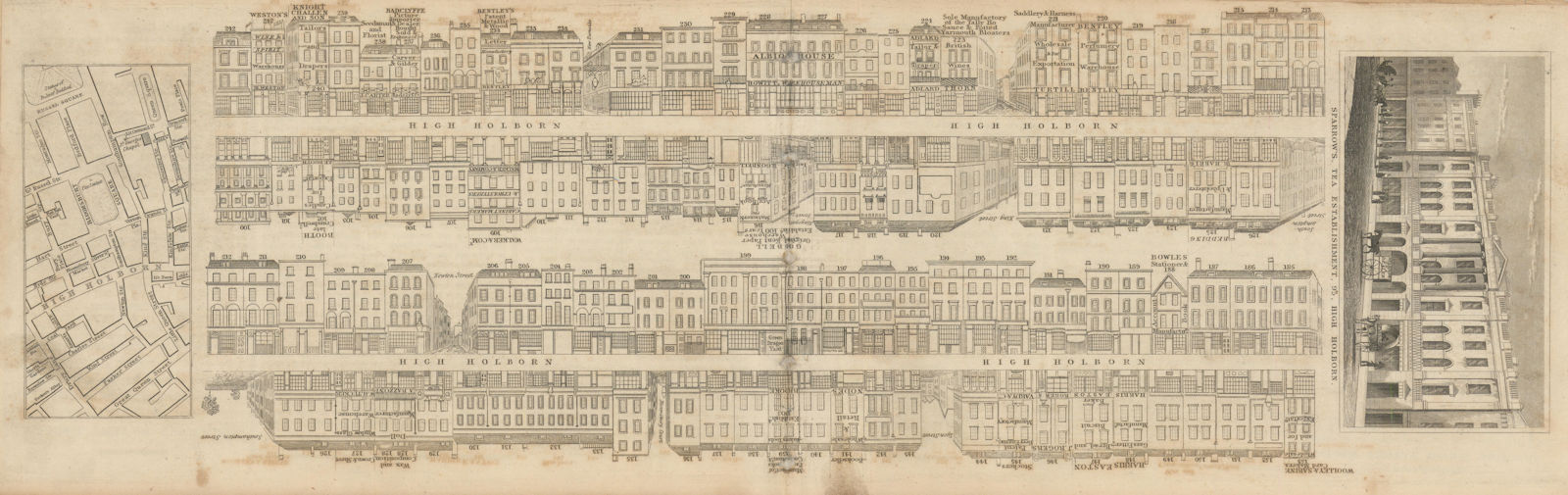 Associate Product Tallis London Street View #20 High Holborn (#2 Centre West) 1838 old map