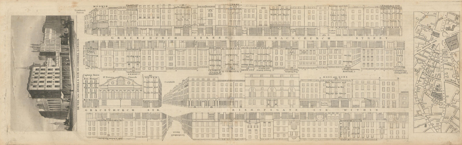 Tallis London Street View #21 Gracechurch St & Bishopsgate (#1 South) 1838 map