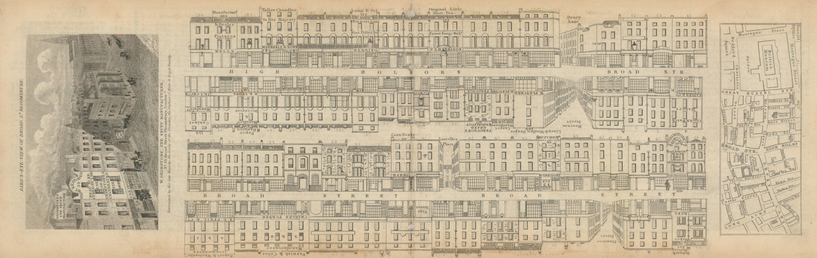 Tallis London Street View #26 St Giles High St & High Holborn (#1 West) 1838 map