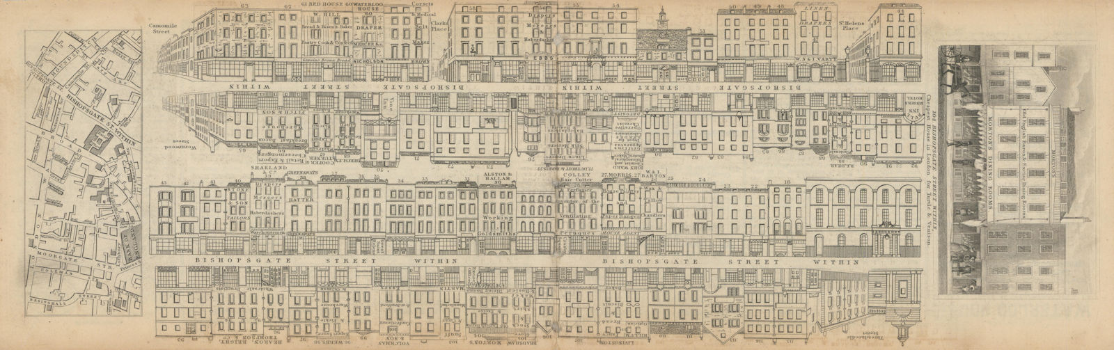 Tallis London Street View #30 Bishopsgate Street (#2 Centre South) 1838 map