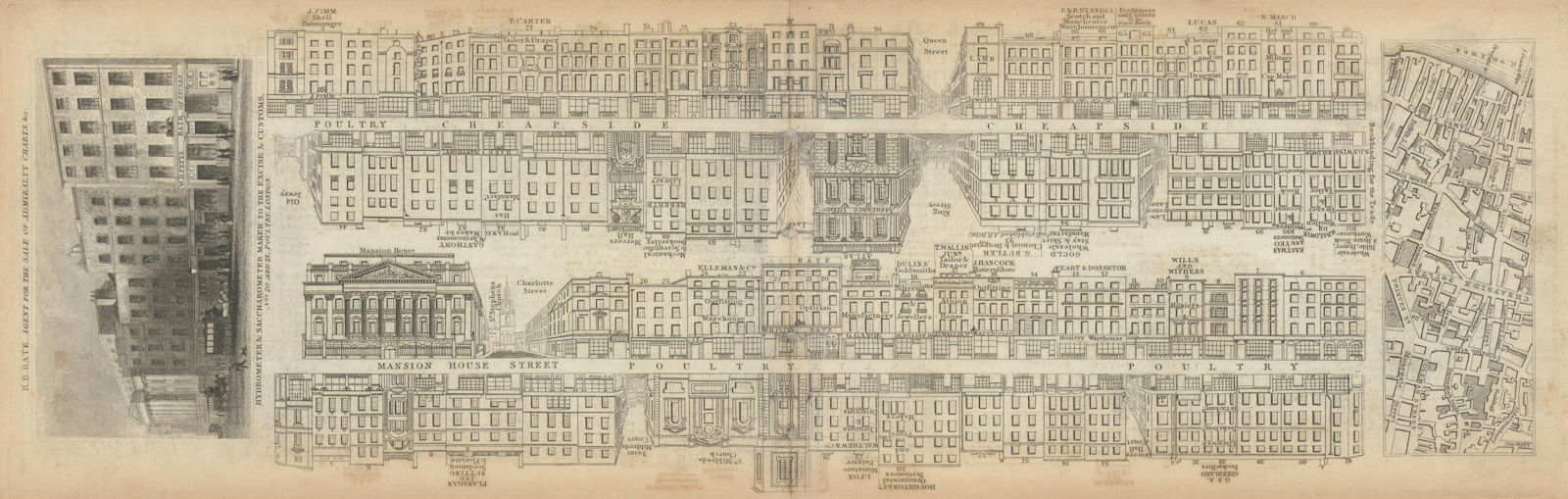 Tallis London Street View #38 Cheapside (East), Poultry & Mansion House 1839 map