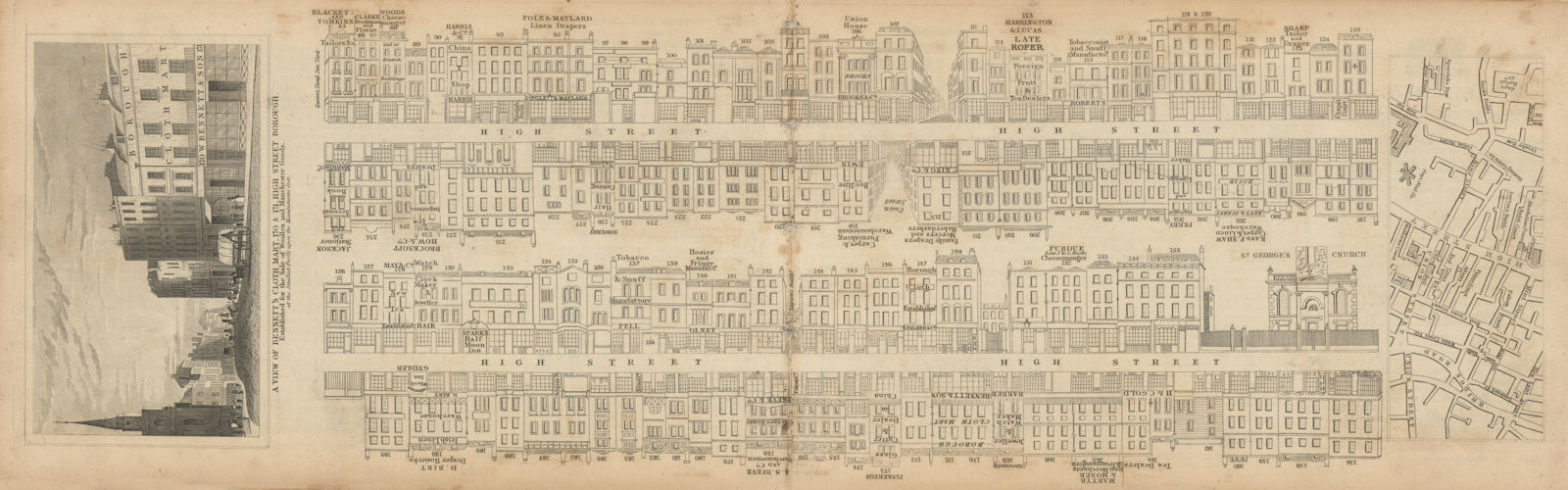 Tallis London Street View #39 Borough High Street (Centre) 1839 old map