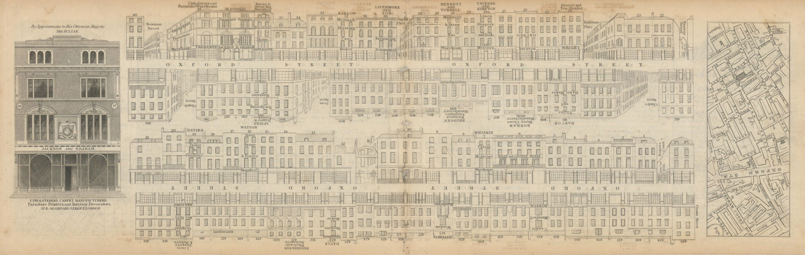 Associate Product Tallis London Street View #40 Oxford Street (#6, East) 1839 old antique map