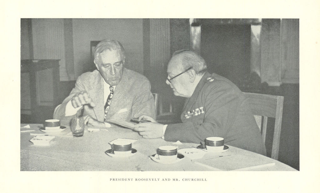 Associate Product Mr. Churchill and President Roosevelt. World War Two 1956 old vintage print