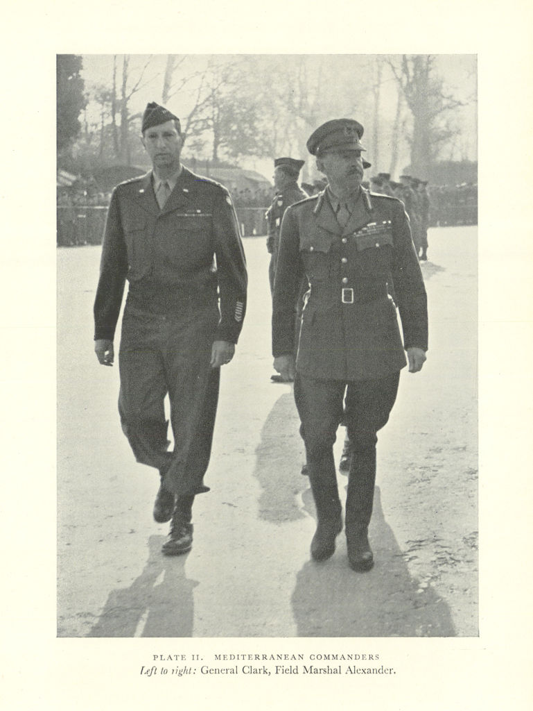 World War Two Allied Mediterranean Commanders. Clark Alexander 1956 old print