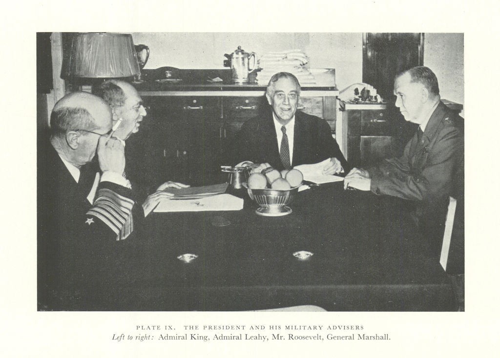 President Roosevelt's Military Advisers. King Leahy Marshall. World War Two 1956