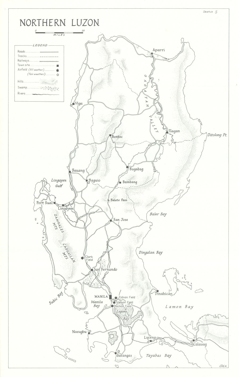 Northern Luzon, Philippines 1945. World War Two 1969 old vintage map chart