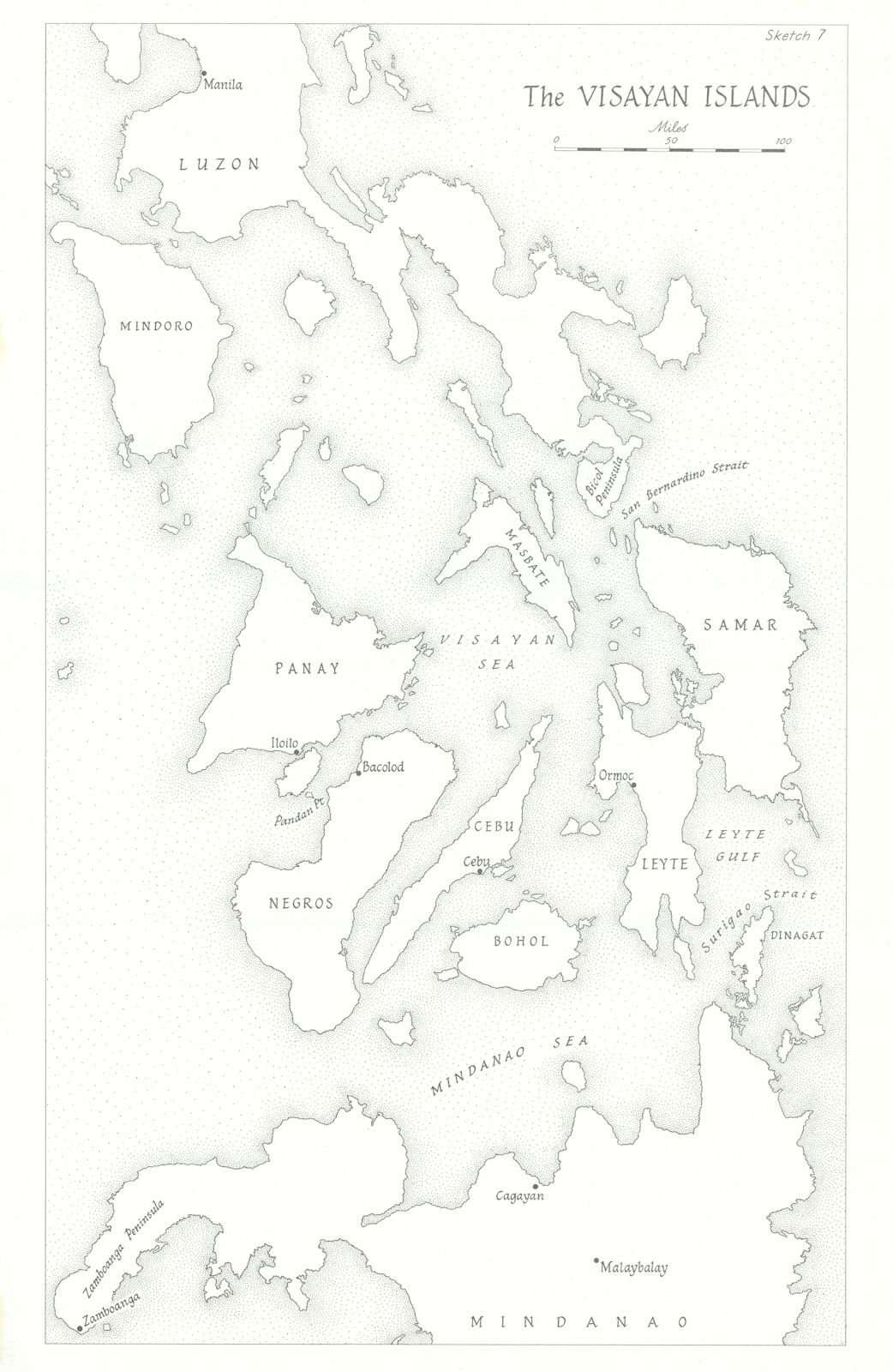 Associate Product The Visayan Islands, Philippines 1945. World War Two 1969 old vintage map