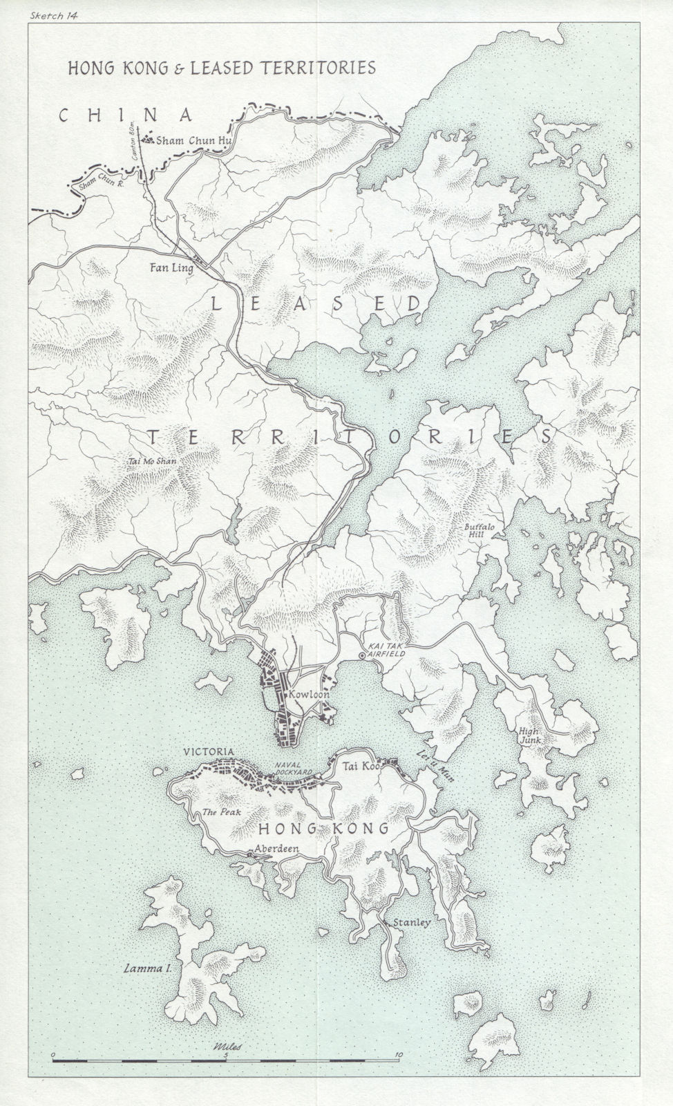 Associate Product Hong Kong and Leased Territories in 1945. World War Two 1969 old vintage map