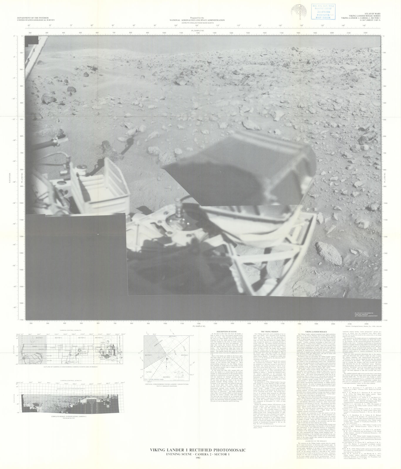 Mars. Viking Lander Photomosaic evening scene. NASA/US Geological Survey 1982