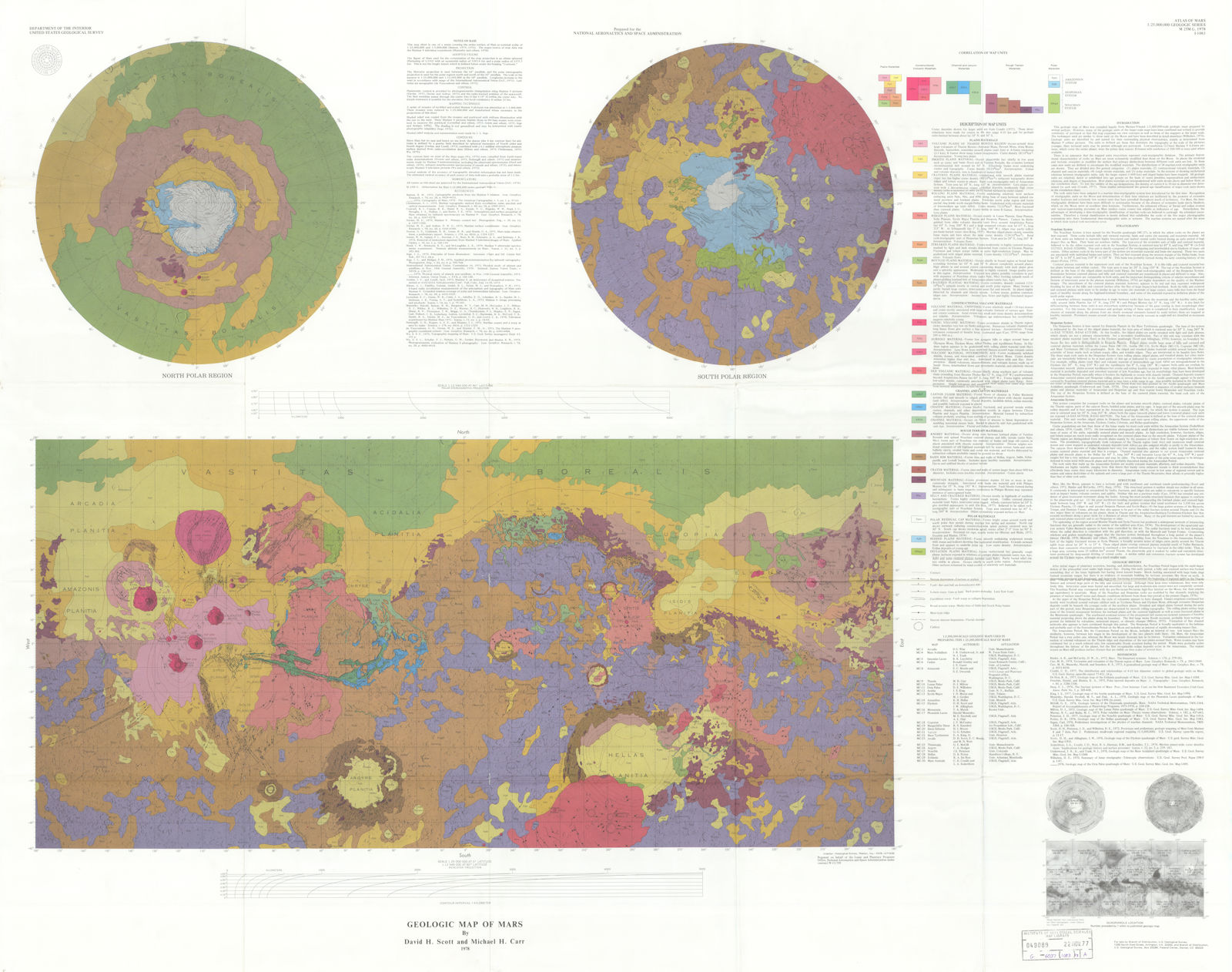 Geologic Map of Mars by David Scott, Michael Carr/US Geological Survey/NASA 1978