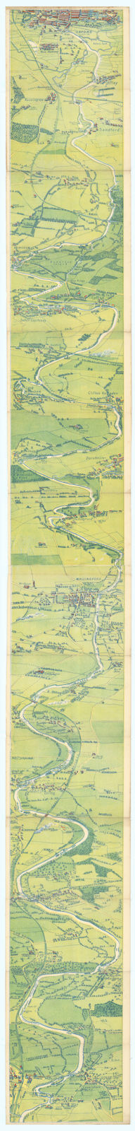 Thames Valley Bird's eye view Oxford Abingdon Wallingford Reading c1894 map