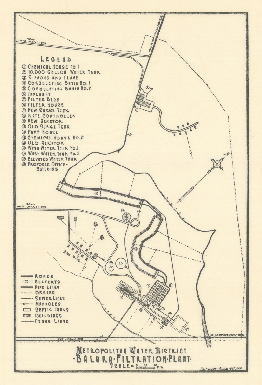 Associate Product Manila Metropolitan Water District Balara Filtration Plant. Philippines 1935 map