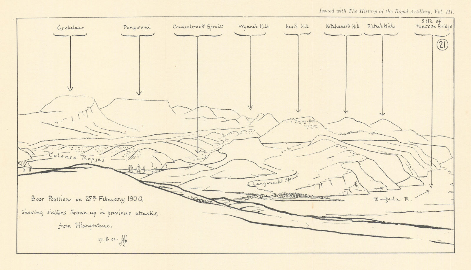 Associate Product Battle of Tugela Heights 1900. 2nd Boer War. South Africa 1937 old vintage map